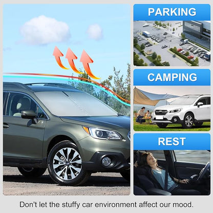 for 2015-2019 Subaru Outback Windshield Sun Shade -Windshield Sunshade Cover Front Window Shade Custom Fit Outback Car Accessories Sun Visor Protector Foldable Blocks UV Rays