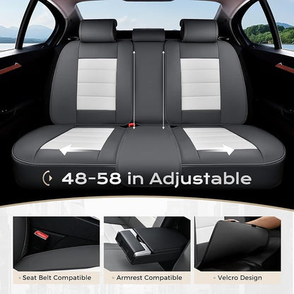 Coverado Car Seat Covers Full Set, Seat Covers for Cars, Front Seat Covers and Back Seat Cover Waterproof Leather Automotive Seat Cover, Universal Car Interior Protectors Cushion for Most Cars