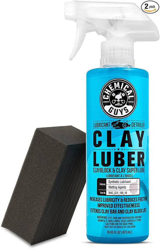 Chemical Guys CLAY_BLOCK_KIT Clay Block V2 and Clay Luber, Clayblock and Clay Super Lube, 16 fl oz