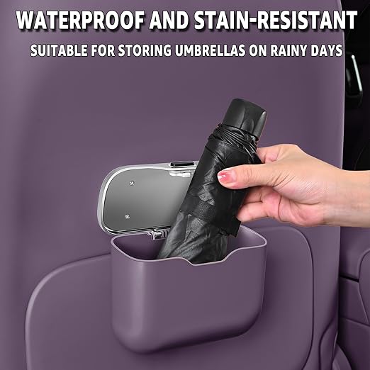 HOLDCY Car Trash Can, Waterproof Multi‑Functional Auto Trash Bin for Door/Console/Seat Back, Universal Vehicle Garbage Can for Car/Truck/SUV Drivers (Purple)