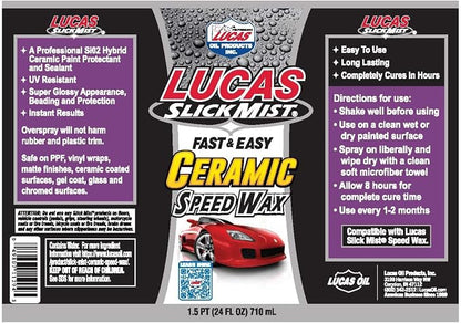 Lucas Oil 11294 Slick Mist Ceramic Speed Wax - 24 Ounce (Pack of 6)