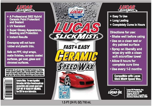Lucas Oil 11294 Slick Mist Ceramic Speed Wax - 24 Ounce (Pack of 6)