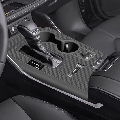 Temmis Center Console Silicone Organizer with Cup Holder for Toyota Highlander 2020-2022 (Hybrid Version), Full-Wrap Center Consel Electrostatic adsorption Cover for Highlander-Black