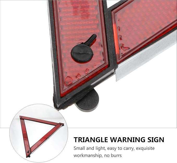 PRETYZOOM 2pcs Car Warning Triangle Signs Reflective Auto Safety Triangles with Folding Design for Roadside Emergency and Vehicle Breakdown Safety