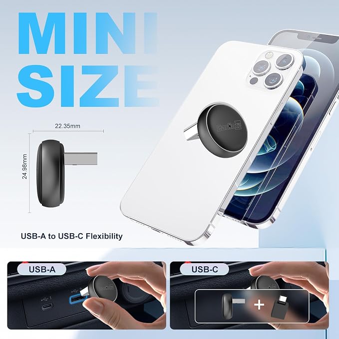 Carlinkit Mini Ultra 3 Wireless CarPlay & Android Auto Adapter, Convert Factory Wired to Wireless, USB-A/USB-C Fast Connection for iPhone & Android 11+, Plug & Play Dongle, OTA Upgrade