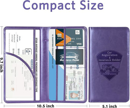 CoBak Car Registration and Insurance Holder - Vehicle Glove Box Car Organizer,Auto Truck Comparment Accessories Case with Magnetic Closure for Driver License,Cards