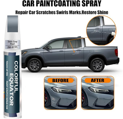 Car Touch up Paint(NH-877P Sonic Gray Pearl) Compatible with Honda, Car Paint Pen Scratch Repair Two-In-One Touch Up Paint, Premium Car Scratch Remover for Deep Scratches