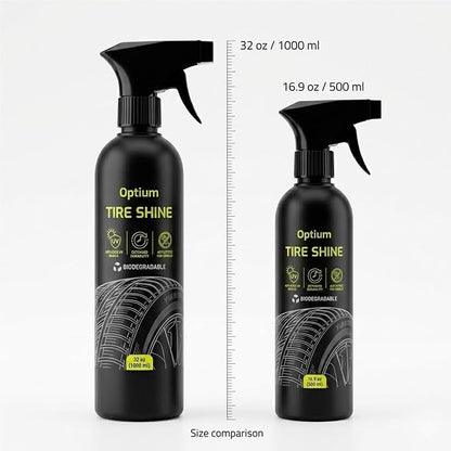 BYCSA Professional 500 mililiters Tire Shine - High Gloss Tire Dressing & Long-Lasting Wet Look - UV Protectant Prevents Cracking & Fading - Biodegradable & Phosphate-Free Formula - Car Detailing