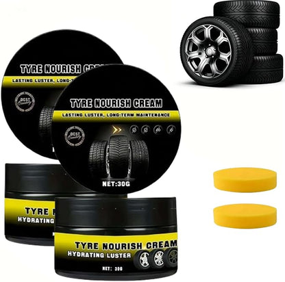 Tyre Nourish Cream, Protection and Waterproof Powerful Wheel Cleaning Refurbish Wax,Tire Waxs, Car Tires & Plastic Trim Renewal Paste - Restores Shine, for Car Trucks Motorcycles Tires