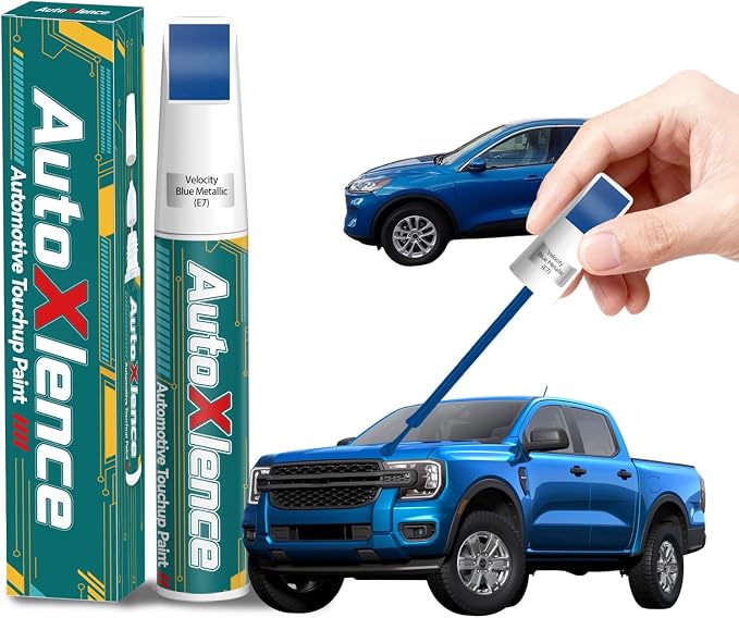 Velocity Blue Metallic(E7) Touch Up Paint Compatible with Ford Car Paint Pen Scratch Repair Automotive Scratch Remover Fix Exact Color Match