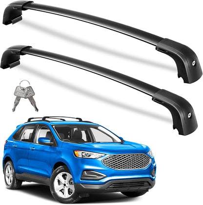 Wonderdriver Roof Rack Cross Bars 300lbs Compatible with Ford Edge 2015-2024,Heavy Duty Aluminum Lockable Roof Rails Crossbars Cargo Canoe Black Rooftop Cargo Carrier Luggage.