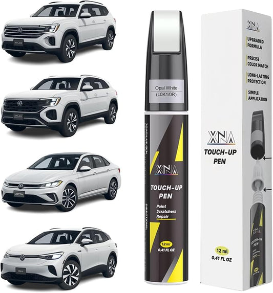 XNA Opal White/Oryx White(L0K1/0R) for Volkswagen Touch Up Paint, Car Scratch Remover for Nicks and Chips Repair, 2-In-1 Quick & Easy Fix Car Scratch Repair Kit with Exact Color-Matched