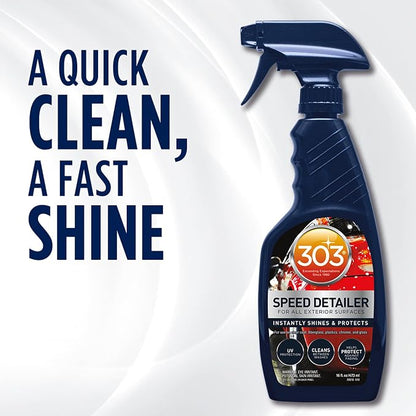 303 Products Speed Detailer - For All Exterior Automotive Surfaces - Instantly Shines And Protects Paint - Cleans Between Washes - UV Protection, 16 fl. oz. (30216CSR) Packaging May Vary