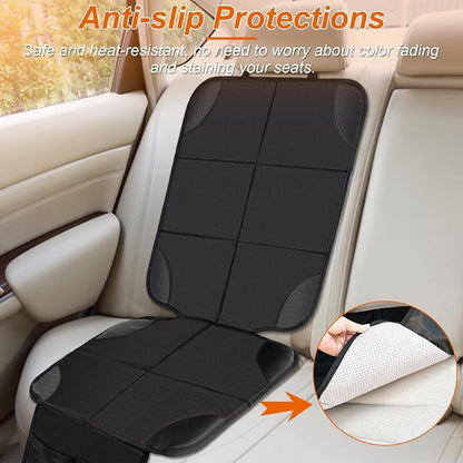 Husfunov Car Seat Protector,2Pack Car Seat Cushion,with Thickest Padding and Non-Slip Backing,Waterproof 600D Fabric Car Seat Covers with Storage Pockets for Baby for Baby、Pet and All Types of Cars