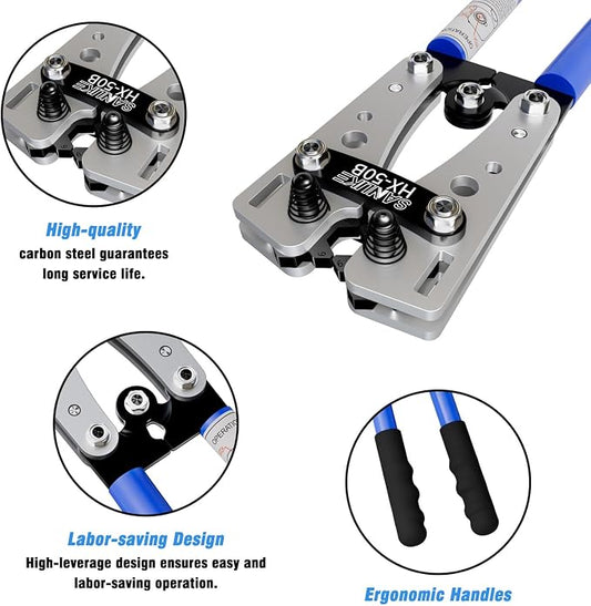 Sanuke Battery Cable Lug Crimping Tool for AWG 8 6 4 2 1/0 Heavy Duty Copper Wire Lugs, Electrical Wire Crimper