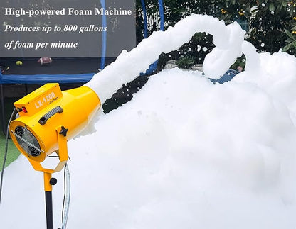 LANGXUN 2026 Upgrade Foam Machine for Party, 1200W High Power Foam Maker Cannon Bubble Machine, Outdoor Summer Pool Party Water Toys for Birthdays Hoilday Celebrations and Backyard Events
