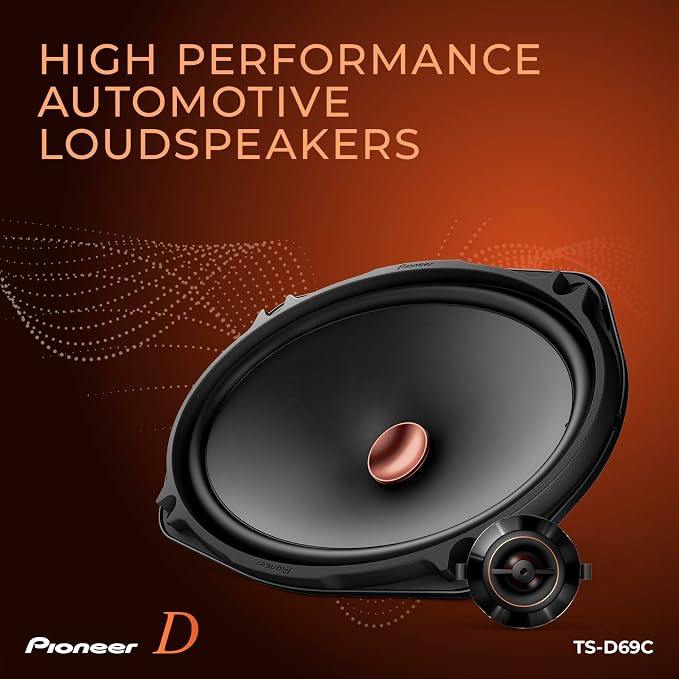 PIONEER D-Series TS-D69C 6” x 9” 2-Way Speakers (Pair) – 330W Max, Crisp Highs + Clear Vocals, Ideal Factory Upgrade, Add an Amplifier for Even Better Performance