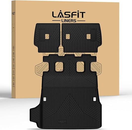 LASFIT Trunk Mat&Backrest Mat for Toyota 4Runner 2025-2026 5-Seater Gas Only(Not Fit Hybrid or 7-Seater), All Weather TPE Custom Fit Cargo Liner for 6th gen 4Runner SR5/TRD/Limited Cargo Mat