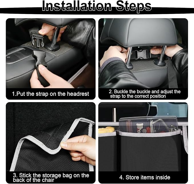 UYYE Trunk Hanging Organizer, Backseat Bag, Car Interior Accessories with 4 Pockets & 2 Mesh Pouches for Groceries, Will Provide More Storage Trunk Space for SUV, Jeep, MPVs