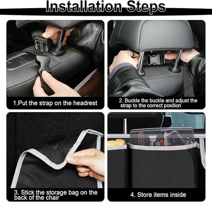 UYYE Trunk Hanging Organizer, Backseat Bag, Car Interior Accessories with 4 Pockets & 2 Mesh Pouches for Groceries, Will Provide More Storage Trunk Space for SUV, Jeep, MPVs