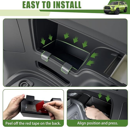 Trunk Organizer for 2010-2024 Toyota 4Runner 5-Seat 2nd Row(NOT Fit 7-Seat 3rd Row), Rear Storage Box Bin Cargo Tray for 10-24 4 Runner Interior Accessories(Right Side Hanging/Without Speaker)