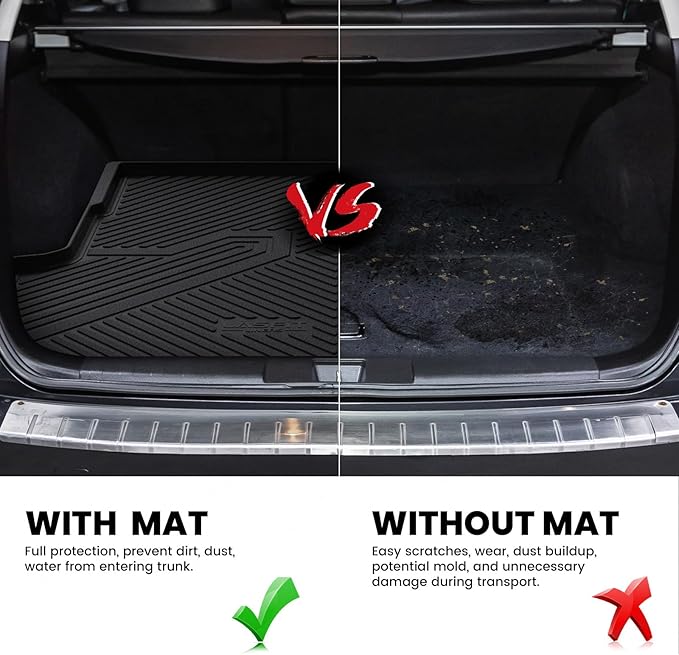 LASFIT Floor Mats & Cargo Mat for Subaru Outback 2020-2025, All Weather TPE Custom Fit Easy Clean Floor Liners for Subaru Outback 2020-2025 Accessories Full Set Car Mats, Black