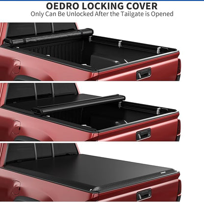OEDRO Soft Roll Up Truck Bed Tonneau Cover Compatible with Dodge Ram 1500 2002-2024 Classic Only, Fit for Dodge Ram 2500 3500 2003-2026, 6.4ft Bed w/o Ram Box