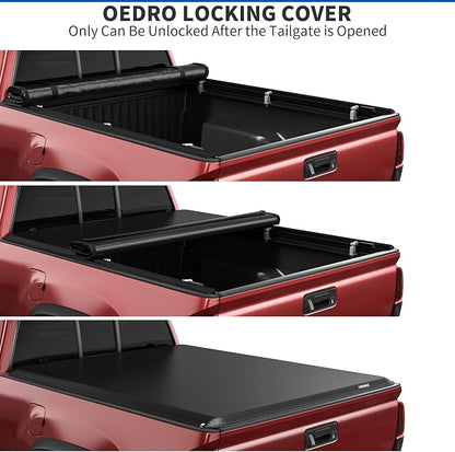 OEDRO Soft Roll Up Truck Bed Tonneau Cover Compatible with 1999-2026 Ford F250 F350 F-250 F-350 Superduty 8 ft Bed