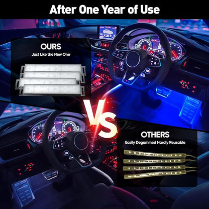 Honalia Car LED Lights Interior, Ambient Lighting Car with Smart APP Control, Multicolor Interior LED Lights with Music Mode for Truck Jeep SUV, DC 12V