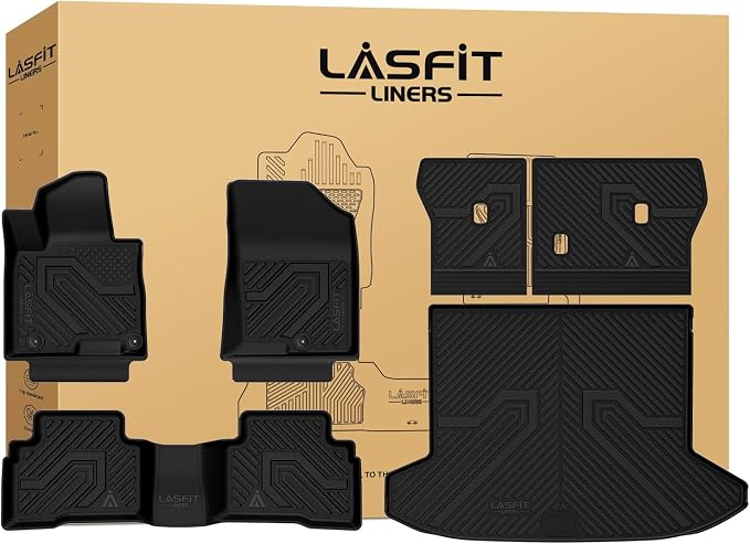 LASFIT Floor Mats & Cargo Mat with Seatback for Hyundai Tucson 2022-2026 (Fit Hybrid & Cargo Floor in Highest Position Without Subwoofer), All Weather TPE Floor Liners Fit for Tucson Full Set
