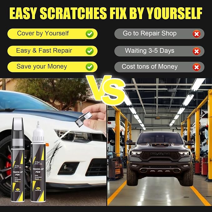 XNA Night Edge Blue(PCA/VCA) for Dodge Ram Touch Up Paint, 2 in 1 Car Scratch Remover with Pen Tip and Brush, Exact Color-Matched for Car Paint Scratch Repair, Quick & Easy Fix Chips and Nicks