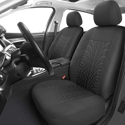 VarCozy Car Seat Covers Full Set, Front & Split Rear Bench for Car, Universal Cloth SUV, Sedan, Van, Automotive Interior Covers, Airbag Compatible