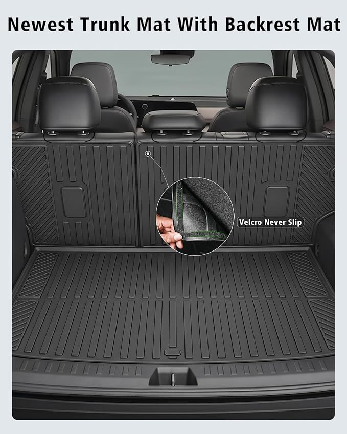 Floor Mats & Cargo Mat with Backrest Mat Custom for Chevy Equinox 2025 2026 (Only Gas) /GMC Terrain, Door Sill Guards, All Weather TPE Full Set Floor Liners Trunk Mat for Chevrolet Equinox Accessories