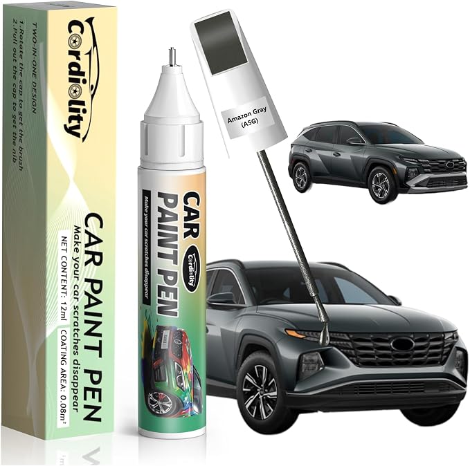 A5G Amazon Gray Touch Up Paint for Hyundai, Color Accurate Car Paint Scratch Repair Pen, Quick & Easy Fix Automotive Chips and Nicks