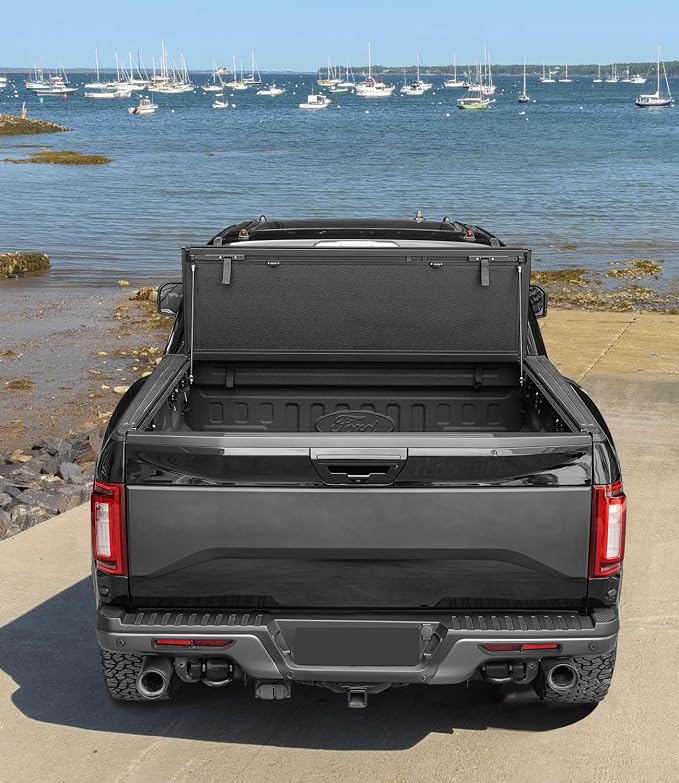 TIPTOP FILP Up Hard Folding Tonneau Cover Fits 2022-2026 Ford Maverick with 4.5ft Bed (54.4") | Lightweight FRP, Low-Profile Waterproof Truck Bed Cover G3.