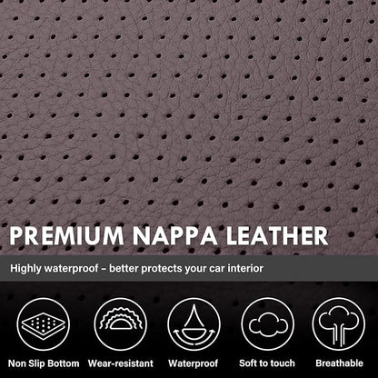 Coverado Chevy Silverado Seat Covers, Faux Leather Seat Covers Fit for Chevy Silverado GMC Sierra 2007-2026 1500, 2015-2026 2500HD 3500HD Crew Double Extended Cab (Front,Brown)
