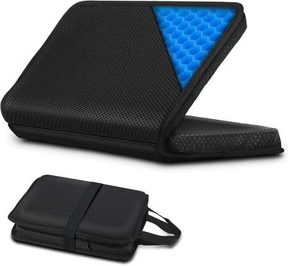 Demine Gel Travel Seat Cushion – Portable Airplane & Stadium Cushion – Gel Grid Design for Ultimate Comfort – Foldable Cushions for Commute, Airplanes, Camping, Bleachers