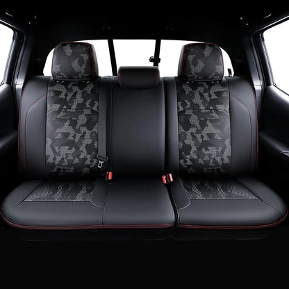 Carlimeki Leather Seat Covers Custom Fit for Tacoma Gen 3rd (2016-2023) Double & Crew Cab, for SR, SR5, Limited, TRD Pro, TRD Sport, TRD Off-Road, Trail Special Edition - Fully Covered