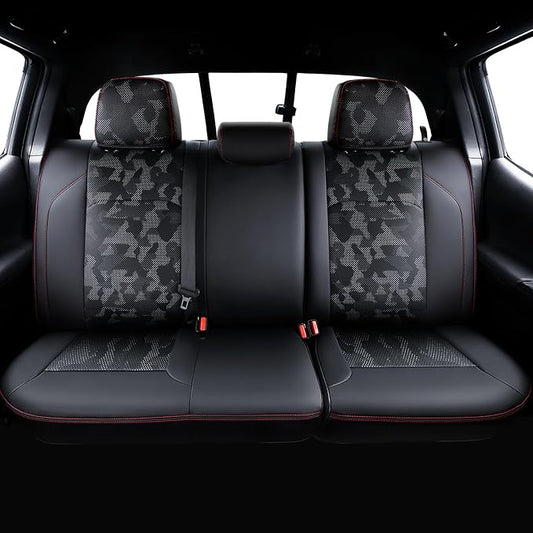 Carlimeki Leather Seat Covers Custom Fit for Tacoma Gen 3rd (2016-2023) Double & Crew Cab, for SR, SR5, Limited, TRD Pro, TRD Sport, TRD Off-Road, Trail Special Edition - Fully Covered