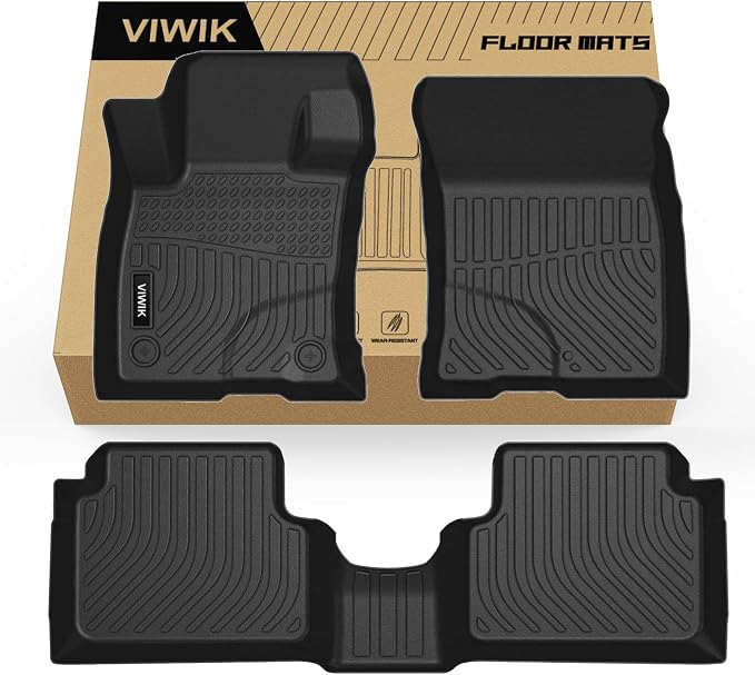 VIWIK Ford Maverick Floor Mats 2026-2022 Not Hybrid- All Weather, Custom Fit for 1st & 2nd Row, TPE, 3D Scanning Design, Non-Slip, Waterproof, Easy to Clean, Durable, Odorless