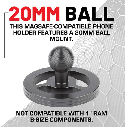 Bulletpoint Dash Mount Magnetic Cell Phone Holder Compatible with MagSafe iPhone Smartphones - 20mm (0.787 inches) Attachment Ball (MagSafe Holder only)