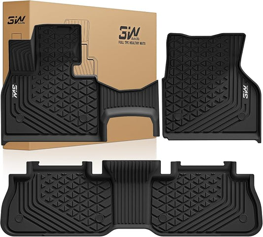 3W BMW iX Floor Mats 2022-2025, xDrive45/50/60 M60 M70, All Weather TPE Custom Fit Floor Liner, 1st 2nd Rows & Trunk Mat Full Set Car Accessories