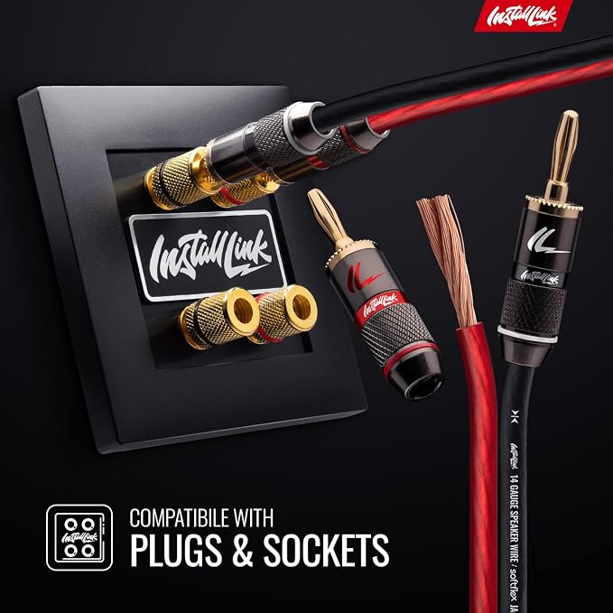 Install Link 14 Gauge Speaker Wire for Car, Home or RV Audio Cable, 250ft, CCA
