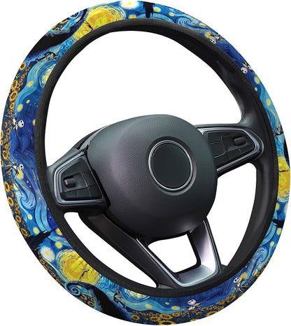 GENANY Horror Movie Character Steering Wheel Cover, Non Slip Polyester Wheel Protector for Car SUV Truck, Universal 15 Inch