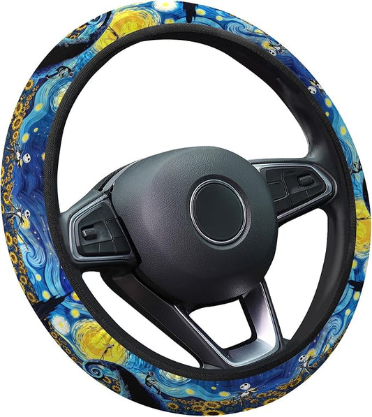 GENANY Horror Movie Character Steering Wheel Cover, Non Slip Polyester Wheel Protector for Car SUV Truck, Universal 15 Inch