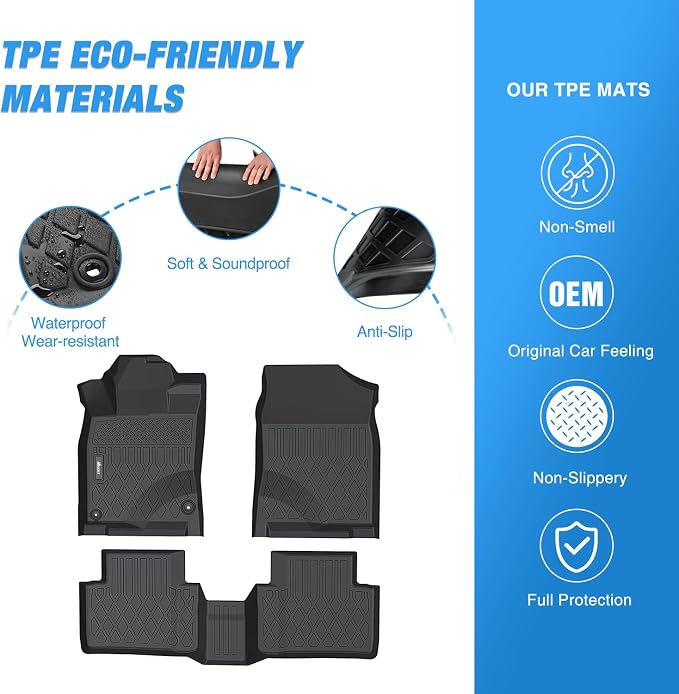 Nilight TPE Floor Mats for Honda Civic Coupe Sedan Type R 2016-2021, Civic Hatchback 2017 2018 2019 2020 2021,All Weather Custom Fit Heavy Duty Floor Liners