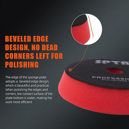 Buffing Polishing Pads, 5'' Orbital Buffer Pads Hook and Loop Buffing Pads, Foam Polish Pad 5 Grits From Coarse to Fine for 5 Inch DA Rotary polisher and Air Polisher Compounding, Polishing and Waxing
