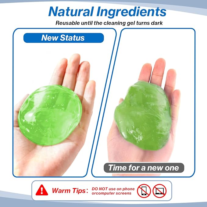 Car Cleaning Gels-4 Pack, Cleaning Gel for Car, Dust Cleaner Putty Cleaner Slime Cleaning Supplies Auto Detailing Tools, Cleaning Slime for Dust Removal, Cleaning Kit Gift for Men Women, 320g