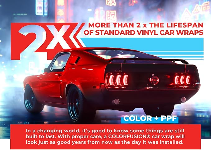 ColorFusion PPF by VViViD, Gloss Dragon Fire Red Dry Apply PPF Vinyl Car Wrap Roll 60ft x 5ft