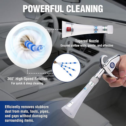 WORKPRO Tornado Nozzle Air Blow Gun for Car Detailing, Workshops, and Home Cleaning – Quickly Blasts Dirt and Dust, Compatible with Air Compressors